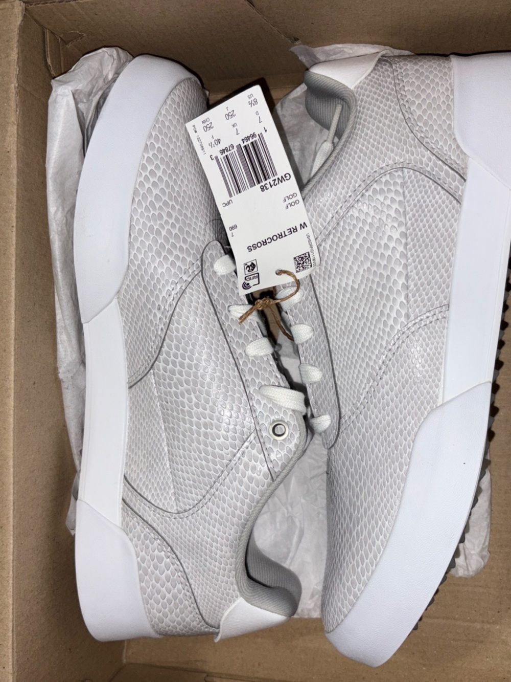 Women's Adidas Retrocross Grey Spikeless Waterproof Golf Shoes/ GW2138 Size 8.5